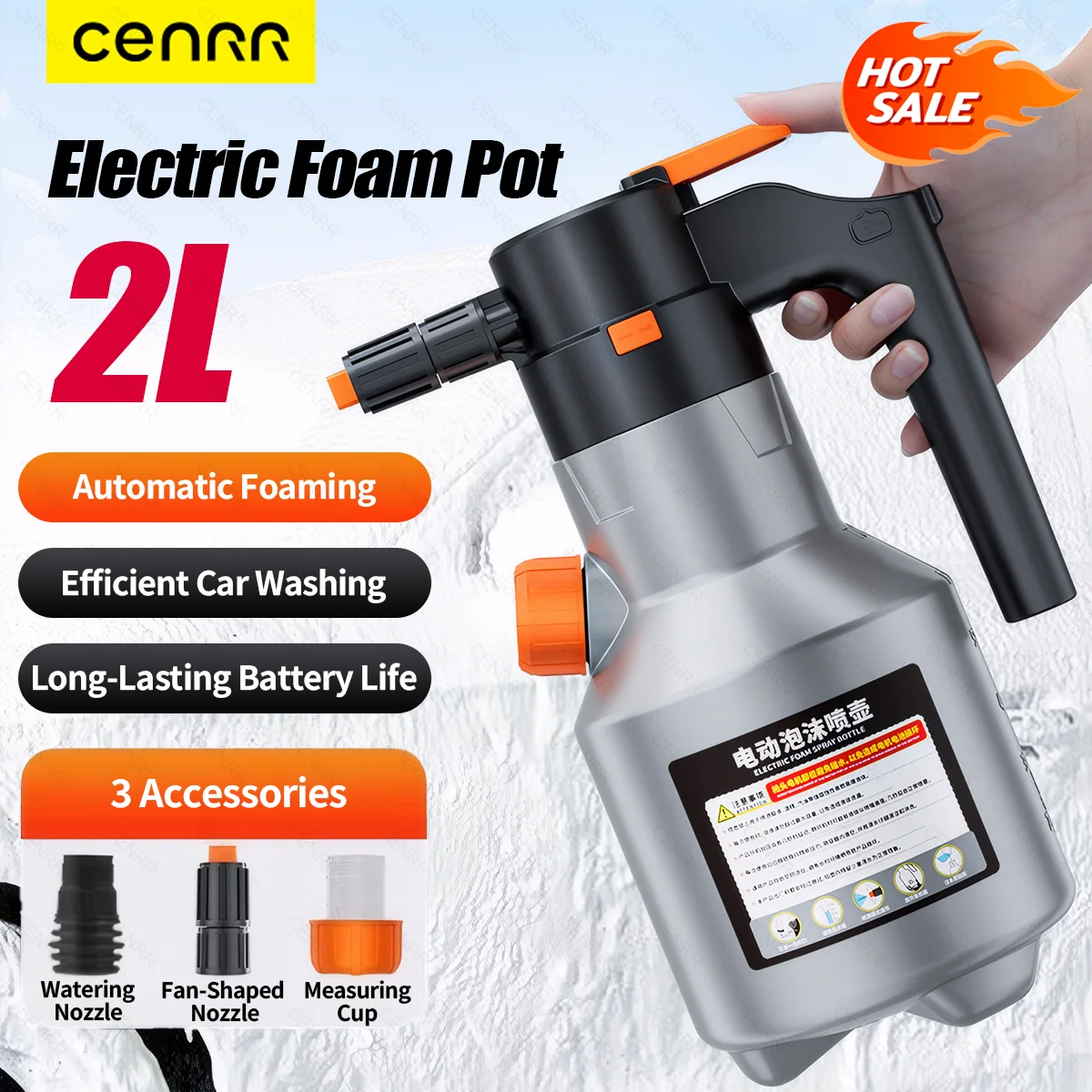 Foam Cannon Car Wash - CENRR 2L Electric Foam Sprayer Professional